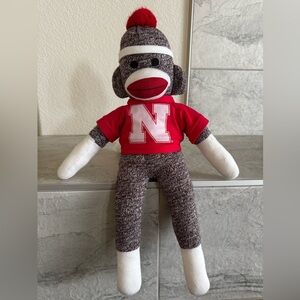 Nebraska Cornhuskers 20” Sock Monkey Plush Pennington Bear Co. Beanie T-Shirt